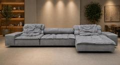 Paola Navone Miami Sectional Sofa by Paola Navone for Baxter Upholstered in Gray Leather - 4580735