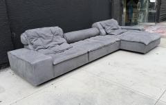 Paola Navone Miami Sectional Sofa by Paola Navone for Baxter Upholstered in Gray Leather - 4580737