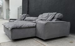 Paola Navone Miami Sectional Sofa by Paola Navone for Baxter Upholstered in Gray Leather - 4580741