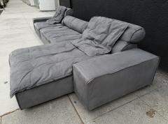 Paola Navone Miami Sectional Sofa by Paola Navone for Baxter Upholstered in Gray Leather - 4580743