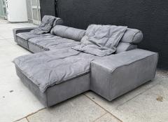 Paola Navone Miami Sectional Sofa by Paola Navone for Baxter Upholstered in Gray Leather - 4580745