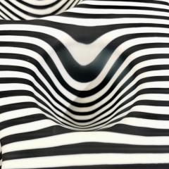 Paolo Birello Italian Modern Art Black White Stripe Murano Glass Organic Vase Centerpiece - 4163943