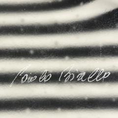 Paolo Birello Italian Modern Art Black White Stripe Murano Glass Organic Vase Centerpiece - 4163946