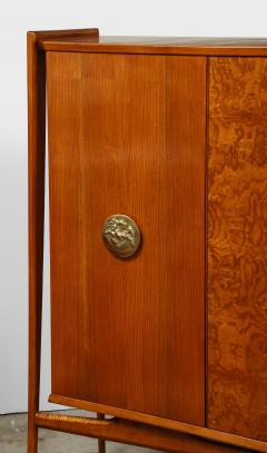 Paolo Buffa 1960s Walnut High Sideboard with Sculptural Brass Handles Italy - 4292732