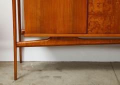 Paolo Buffa 1960s Walnut High Sideboard with Sculptural Brass Handles Italy - 4292741