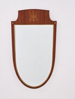 Paolo Buffa Elegant Pair of Shield Mirrors with marquetry decor Italy 1950s - 4492220