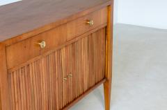 Paolo Buffa Elegant two door cabinet in grissinato wood and two drawers with brass knobs - 3891565