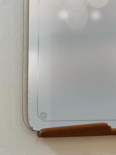 Paolo Buffa Grand Paolo Buffa Cherry Brass Wall Mirror Mid Century Italy ca 1940s - 4286006