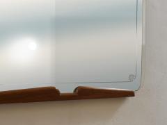 Paolo Buffa Grand Paolo Buffa Cherry Brass Wall Mirror Mid Century Italy ca 1940s - 4286015