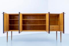 Paolo Buffa Grande Credenza by Paolo Buffa in Wood Brass and Glass Italy 1950s - 3119275