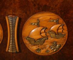 Paolo Buffa Italian Carved Walnut and Parquetry Sideboard with Nautical Reliefs - 4712405