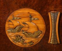Paolo Buffa Italian Carved Walnut and Parquetry Sideboard with Nautical Reliefs - 4712407