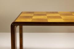 Paolo Buffa Italian Dining Table with Checkered Inlay in the Style of Paolo Buffa Italy - 4300244