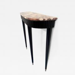 Paolo Buffa Italian Mid Century Black Lacquer Console with Marble Top Attributed to P Buffa - 2613103