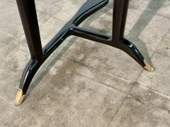 Paolo Buffa Italian Mid Century Black Lacquered Wood and Green Glass Console 1950s - 4695656