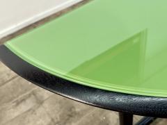 Paolo Buffa Italian Mid Century Black Lacquered Wood and Green Glass Console 1950s - 4695657