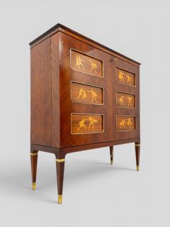 Paolo Buffa Italian Mid Century Inlayed Sideboard or Cabinet Bar designed by Paolo Buffa - 4742890