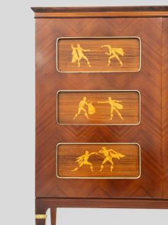 Paolo Buffa Italian Mid Century Inlayed Sideboard or Cabinet Bar designed by Paolo Buffa - 4742894