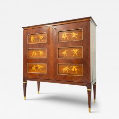 Paolo Buffa Italian Mid Century Inlayed Sideboard or Cabinet Bar designed by Paolo Buffa - 4745350