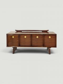 Paolo Buffa Italian Midcentury Paolo Buffa Walnut Sideboard with Brass Medallions 1950s - 4654552