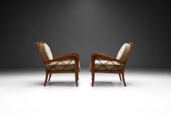Paolo Buffa Italian Modern Chairs with Upholstered Cushions by Paolo Buffa Italy 1950s - 3245643