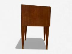 Paolo Buffa Italian Modern Stained Wood Brass Glass Nightstands Italy 1950s - 4394792