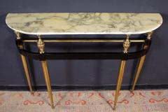 Paolo Buffa Italian Modernist Midcentury Oval Shaped Gilt Bronze Console Table - 1622645