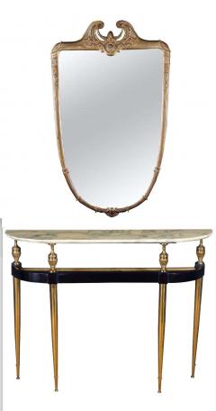 Paolo Buffa Italian Modernist Midcentury Oval Shaped Gilt Bronze Console Table - 1622661