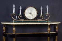 Paolo Buffa Italian Modernist Midcentury Oval Shaped Gilt Bronze Console Table - 1622662