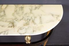 Paolo Buffa Italian Modernist Midcentury Oval Shaped Gilt Bronze Console Table - 1622665