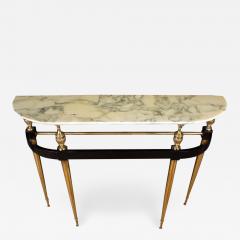 Paolo Buffa Italian Modernist Midcentury Oval Shaped Gilt Bronze Console Table - 1624849