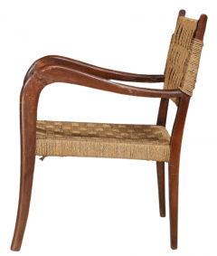 Paolo Buffa Mid century Paolo Buffa corded jute armchairs - 2862554