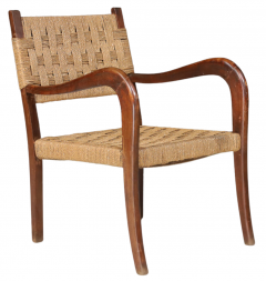 Paolo Buffa Mid century Paolo Buffa corded jute armchairs - 2862555