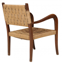 Paolo Buffa Mid century Paolo Buffa corded jute armchairs - 2862557