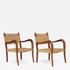 Paolo Buffa Mid century Paolo Buffa corded jute armchairs - 2863700