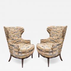 Paolo Buffa Pair Of Stylish Wingback Chairs In The Style Of Paolo Buffa 1950s - 3517617