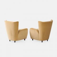 Paolo Buffa Pair of Camel Velvet Lounge Chairs for Hotel Bristol Merano by Paolo Buffa - 4663488