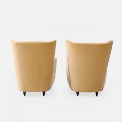 Paolo Buffa Pair of Camel Velvet Lounge Chairs for Hotel Bristol Merano by Paolo Buffa - 4663489