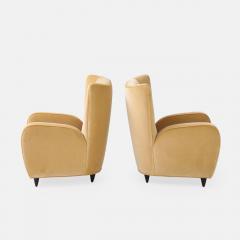 Paolo Buffa Pair of Camel Velvet Lounge Chairs for Hotel Bristol Merano by Paolo Buffa - 4663490