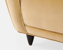 Paolo Buffa Pair of Camel Velvet Lounge Chairs for Hotel Bristol Merano by Paolo Buffa - 4663492