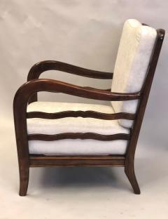 Paolo Buffa Pair of Italian Mid Century Modern Neoclassical Cherry Armchairs by Paolo Buffa - 2372157