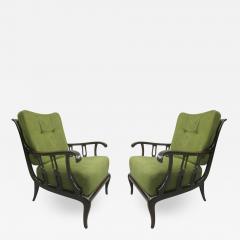 Paolo Buffa Pair of Italian Mid Century Modern Neoclassical Lounge Chairs by Paolo Buffa - 1772648