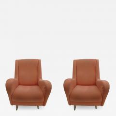 Paolo Buffa Pair of Italian Mid Century Modern Wing Back Lounge Chairs by Paolo Buffa - 1636363