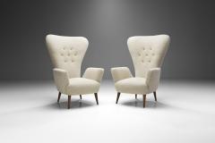 Paolo Buffa Pair of Italian Modern High Back Chairs by Paolo Buffa attr Italy 1950s - 2132863