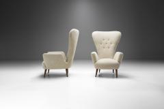 Paolo Buffa Pair of Italian Modern High Back Chairs by Paolo Buffa attr Italy 1950s - 2141140