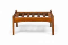 Paolo Buffa Pair of Paolo Buffa Italian Mid Century Walnut Slat Top Ottomans - 4275042