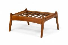 Paolo Buffa Pair of Paolo Buffa Italian Mid Century Walnut Slat Top Ottomans - 4275043