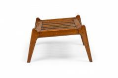 Paolo Buffa Pair of Paolo Buffa Italian Mid Century Walnut Slat Top Ottomans - 4275044