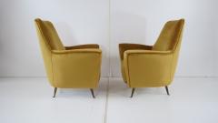 Paolo Buffa Pair of Rare Gold Ico Luisa Parisi Armchairs by Isa 1952 - 1907087