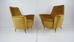 Paolo Buffa Pair of Rare Gold Ico Luisa Parisi Armchairs by Isa 1952 - 1907091